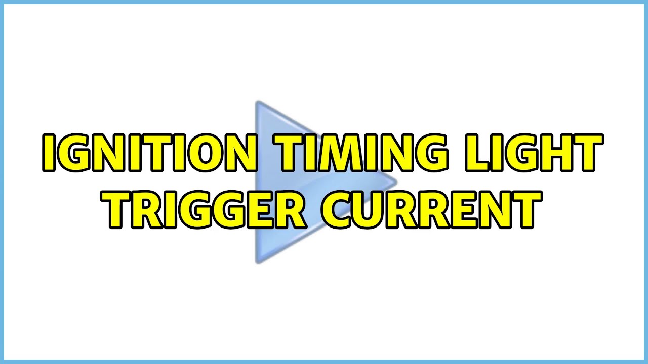 ignition timing light trigger current YouTube