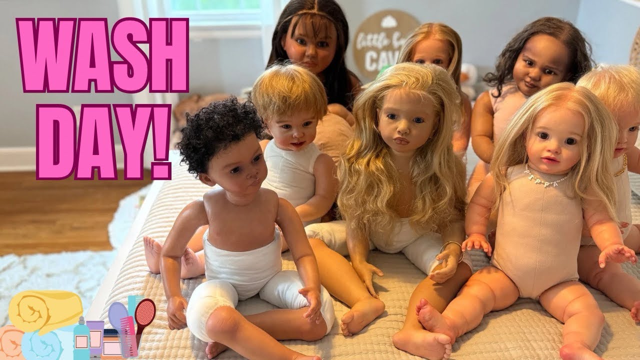 CLEANING ALL OF MY REBORN DOLLS *HAIR WASHING & VINYL LIMB CARE* DRESSING MY DOLLS