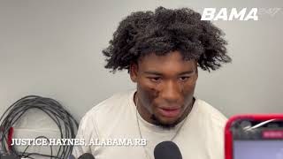 Alabama RB Justice Haynes scored a rushing TD in the Tide's 27-25 win over South Carolina