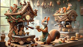 Morning Cafe Ambience at a Squirrel Coffee Shop  Instrumental Background Music  Focus & Relaxation