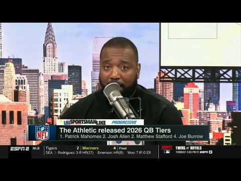 Chris Canty on 2026 QB Tiers: 1. Patrick Mahomes, 2. Josh Allen, 2. Matthew Stafford, 4. Joe Burrow