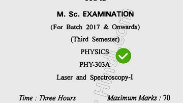 2018 Cdlu MSc Physics 3rd Sem Laser Physics & Spectroscopy Question Paper