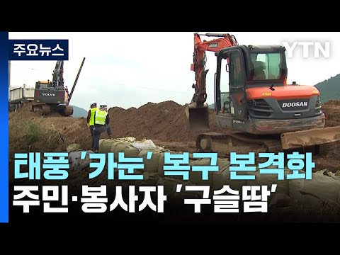 대구 군위, 태풍 &amp;#39;카눈&amp;#39; 복구 작업 본격화...주민·봉사자 &amp;#39;<strong>구슬땀</strong>&amp;#39; / YTN
