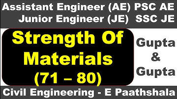 Strength of materials / SOM (71 to 80) - Gupta and gupta | sscje civil engineering | civil mcq quest
