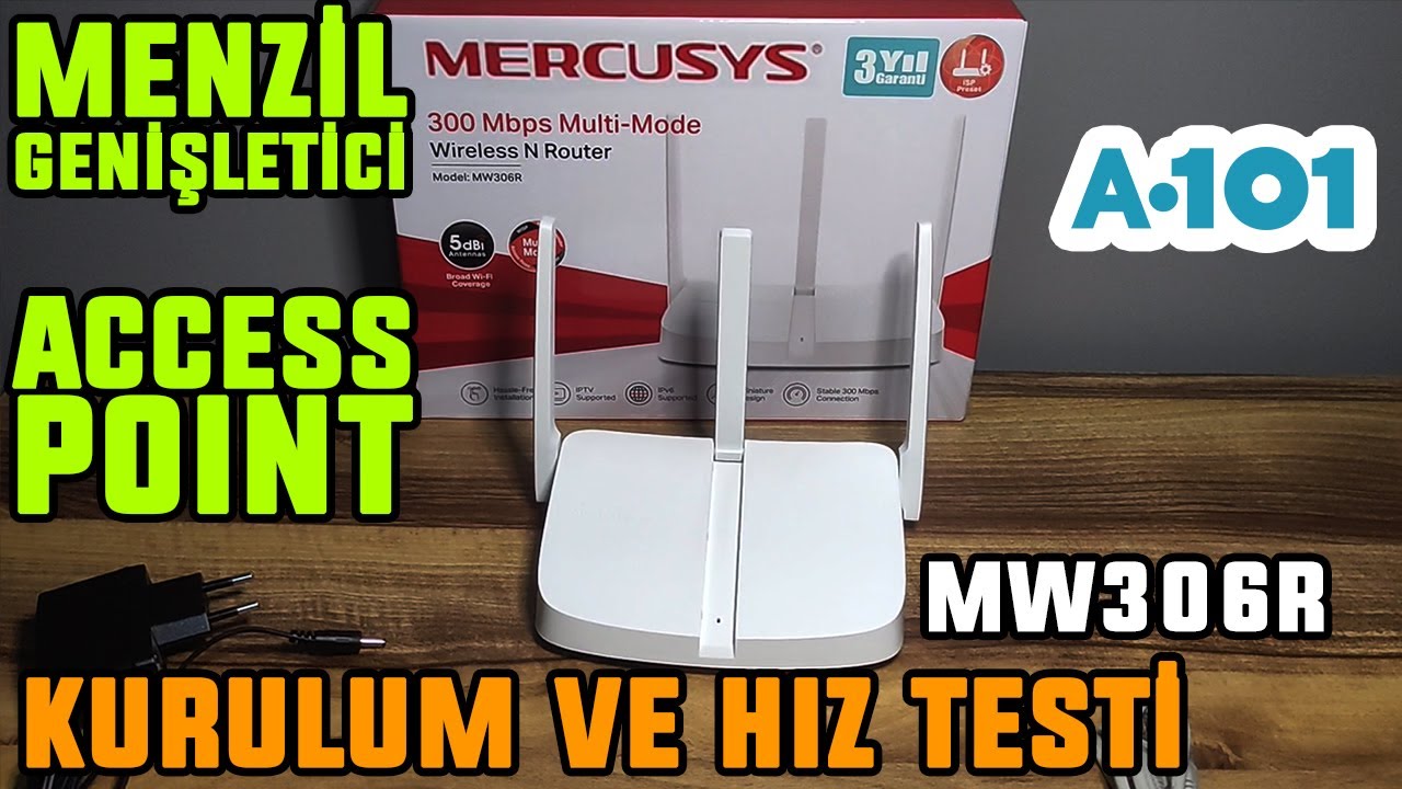A101 Mercusys MW306R Router Kurulumu | Menzil Genişletici | Access Modu |  Hız Testi - YouTube