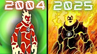 Heatblast evolution (2005-2025)/Pyronite start to end journey in ben 10 explained