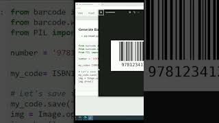 Generate barcode in Python python pythonprogramming datastructure datascience trending viral