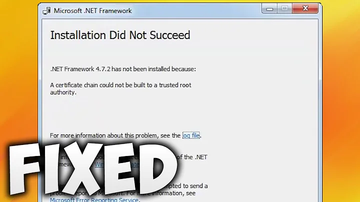 How To Fix Net Framework 4.7.2 Has Not Been Installed - A Certificate Chain Processed But Terminated