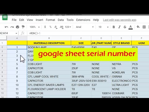 how to type serial number in google sheet | google sheet serial number insert