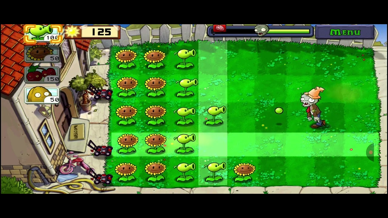 Plaants Vs Zombies Level 4 cara pro melawan zombie - YouTube