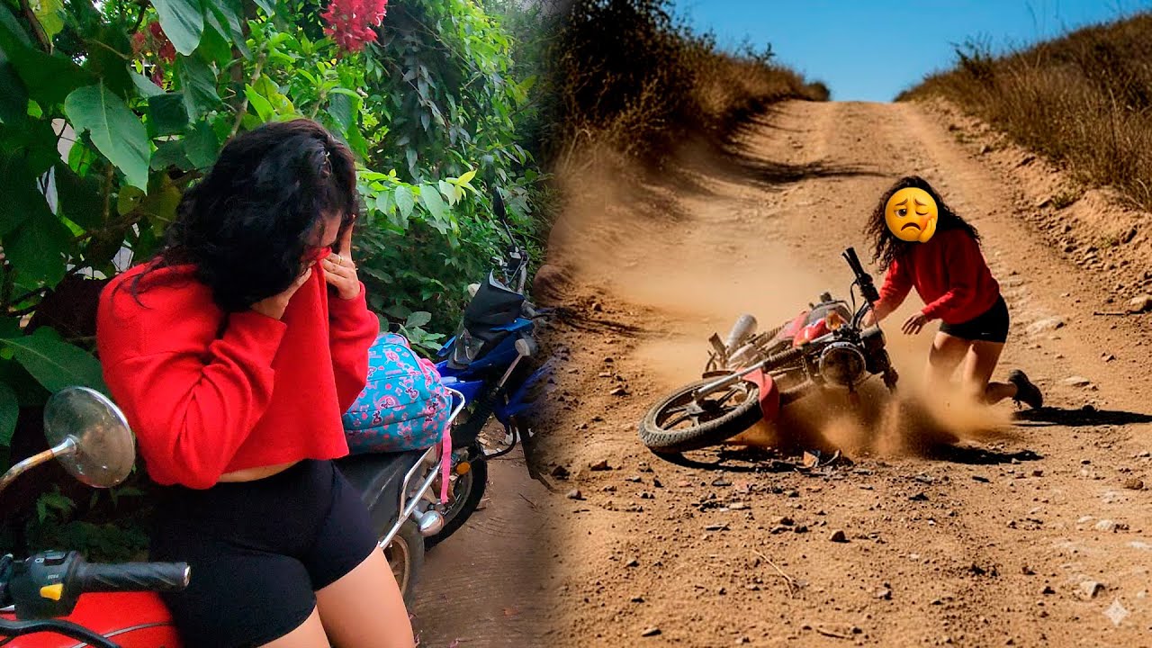 Que Mal le Fue a Bety 😥 Se Calló de Su Moto y se Quemó la Pierna 😢