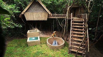 Survival Girl, Building a Private Mini Village on Treehouse in Jungle Quiet