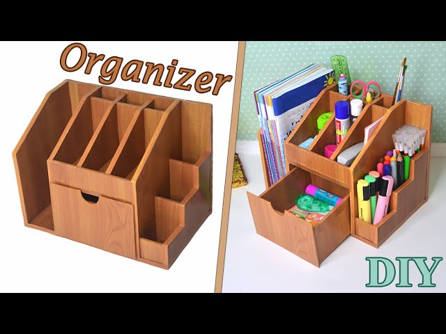 diy cool stationery organizer yourself // cardboard crafts 