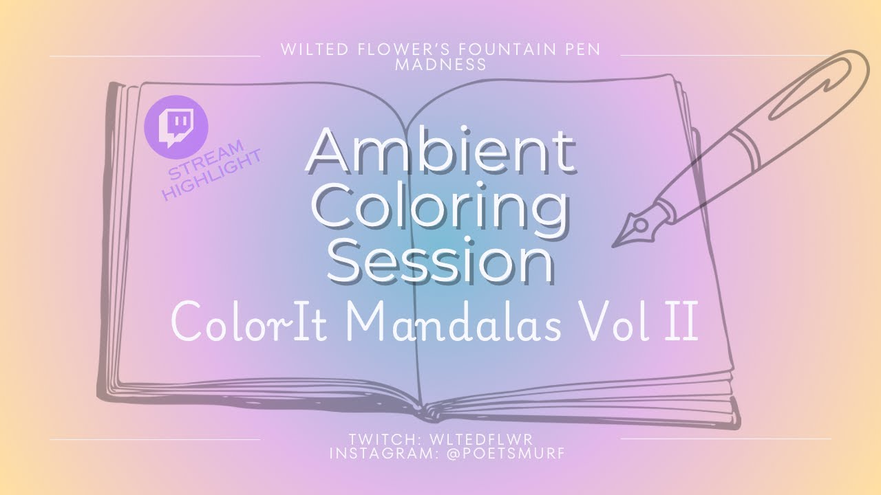 Coloring Purple Curls | Mandala Highlight with Fountain Pen