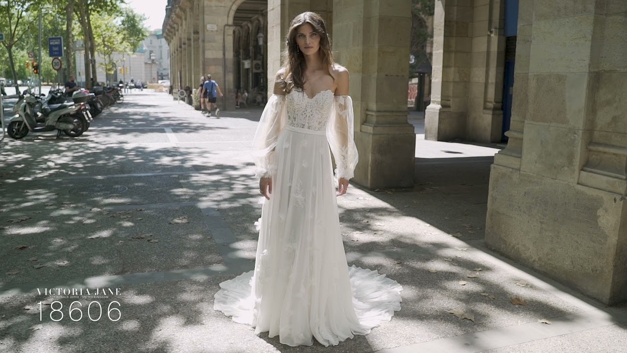 Victoria Jane 18606 wedding dress with a sweetheart lace bodice