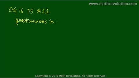 Official Guide to GMAT math 2016 PS 11｜Math Revolution