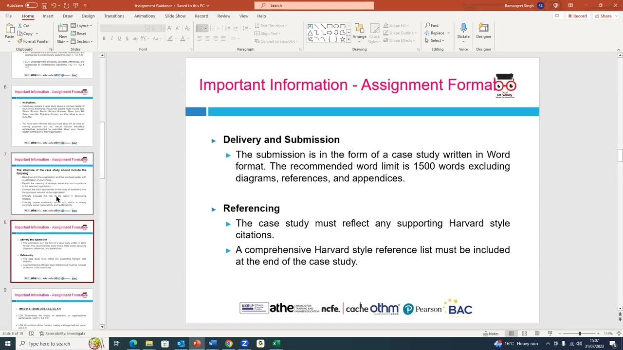 OTHM L7 DiSML -Подразделение - Стратегическое руководство - Обсуждение задания - (ZI) июль 2023 г.