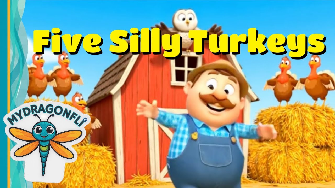 Five Silly Turkeys | Fun Thanksgiving Counting Song for Kids