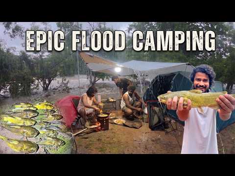 EPIC FLOOD CAMPING! ⛈️ Giant Catfish Catch & Cook in Heavy Rain (We Caught So Many!)