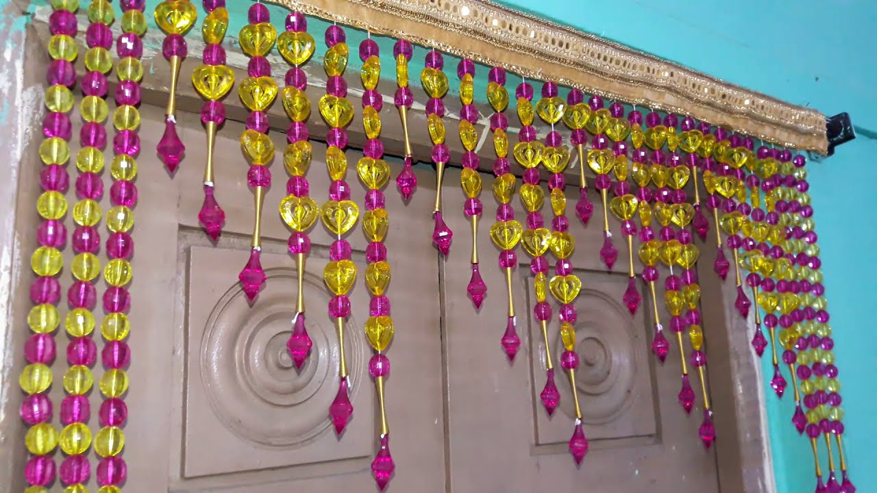 How to Make Wall Hanging/Door Hanging Toran With Crystal Beads NEW Toran Design Native