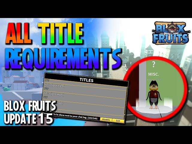 NEW* ALL TITLE REQUIREMENTS IN BLOX FRUITS UPDATE 15! SECRET