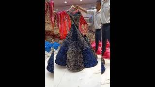 GOWN/ ENGAGEMENT GOWN/ Delhi chandni chowk/best gown/ blue and golden Gown/ wedding gown bridal gown