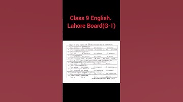 #class(English)#Bise Lahore paper group 1#Past paper Lahore board group 1#past paper#model paper