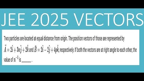 JEE 2025 VECTORS PROBLEM Two particles are located at equal distance from origin.#jee