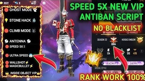 New Script Free Fire 1.62.4 Update ! Rank Work Vip Script Hack ! SpeedHack, FreeFire Hack Script ff