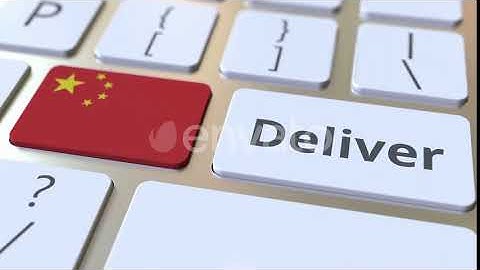 Deliver Text and Flag of China on the Computer Keyboard | Motion Graphics - Envato elements