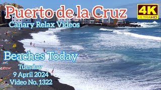 Tenerife 🏝️ Puerto de la Cruz Beaches Today 9 April 2024 Teneriffa