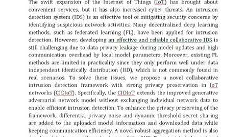 Privacy Preserving Collaborative Intrusion Detection in Edge of Internet of Things A Robust and Effi