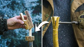 Creative BUSHCRAFT TRIPOD made of wood, HACKS for hiking and camping in the wilderness!