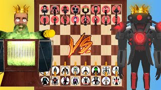 Skibidi Toilet Tournament | Team Cameraman Mecha Super vs Team Poisonous Oven Toilet on chess board