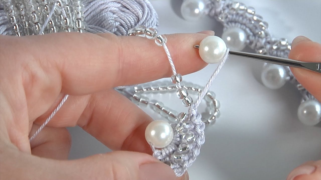 Это СУПЕР ПРОСТО и НЕЖНО/Вяжем КРАСИВО крючком с БИСЕРОМ и БУСИНАМИ/Авторская разработка