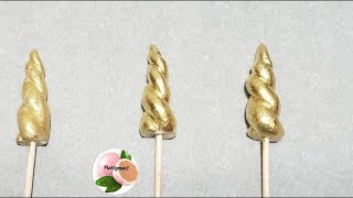 COMO PINTAR EL COLOR DORADO COMESTIBLE ( 3 MANERAS  DIFERENTE) CUERNO DE UNICORNIO