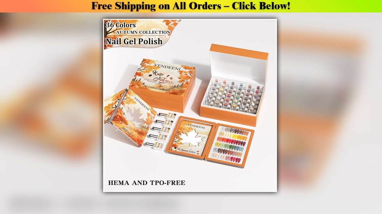 Vendeeni 36 Colors/Set Autumn Pure Color Gel Nail Polish TPO HEMA FREE High Pigment Fall UV Soak