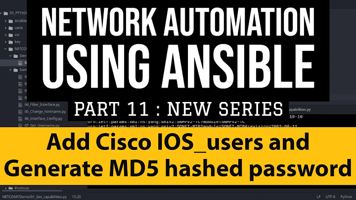 Cisco Ansible Part11: Cisco ios_users generate md5 hashed password  | add or remove users playbook