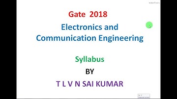 Gate-2018| Electronics and communication Engineering | EC| Syllabus