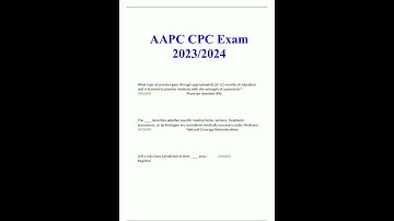 AAPC CPC Exam 20232024