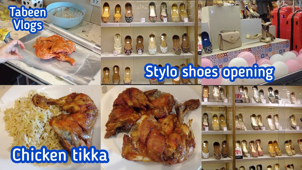 Stylo shoes open in Bahria town | Chicken leg tikka recipe | Tabeen vlogs