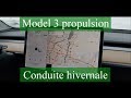 Conduite hivernale en model 3 propulsion - YouTube