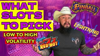 Picking the RIGHT Slot Machines 🎰 Slot Volatility Demonstrated ⭐️ Low to High Risk Games Played 🎰