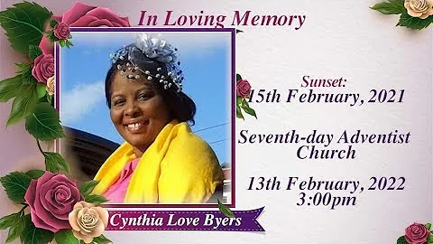 Cynthia Octavia Byers A.K.A ''Love'' | Sunday 13th...