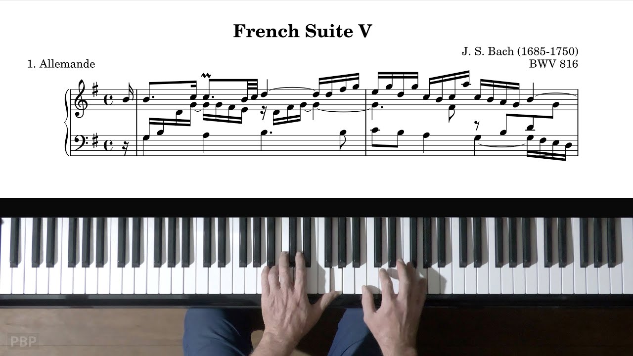 Bach French Suite No.5 "Allemande" P. Barton, FEURICH 218 piano
