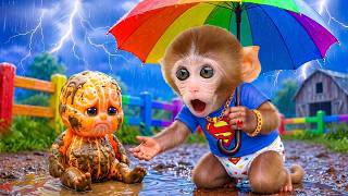 Monkey TOTO Rescues Baby Orange from the Mud & Gives Him a Bath | Superhero Song | Kids Songs