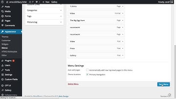 WordPress Menu Locations