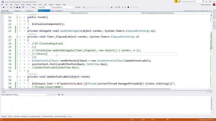 C# Threads(7): System.Timers.Timer Continued & Synchronization Context