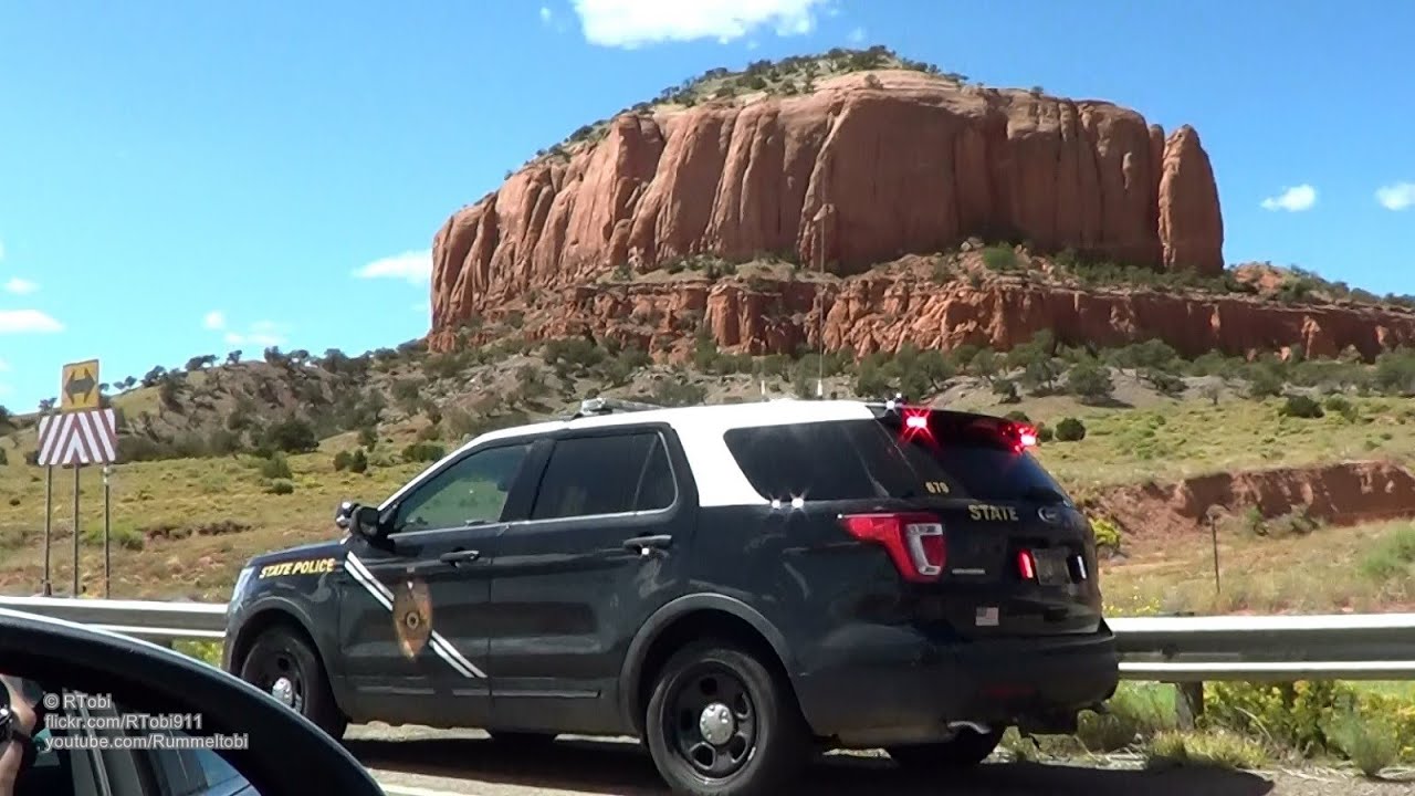New Mexico State Police cruisers at a traffic stop & DUI Checkpoint [NM