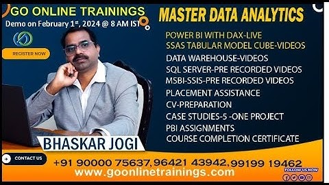 Data Analytics using Power BI Online Free Demo on Feb 1st 2024 @8AM |Bhaskar Jogi |GoOnlineTrainings